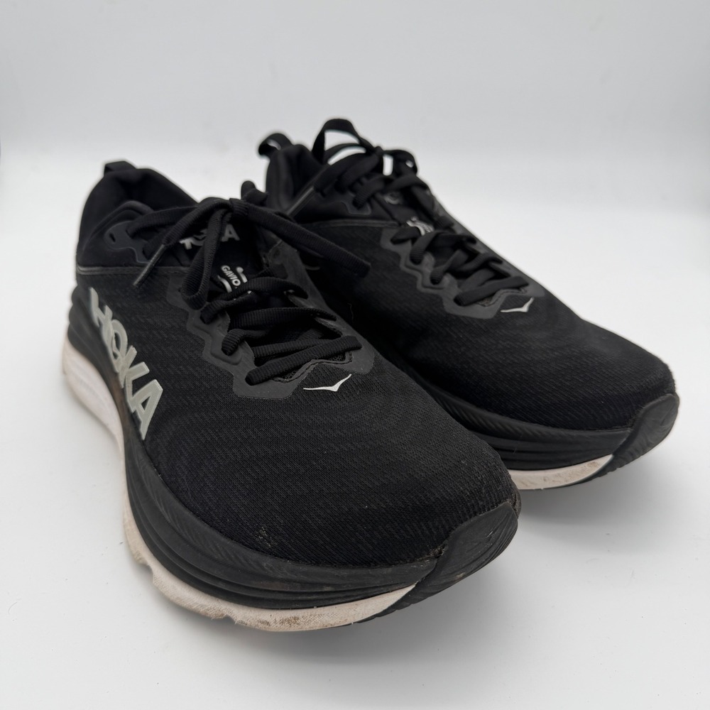 Hoka Gaviota 5 Womens 9.5B Black White Stability Running Shoes 1134235-BWHT